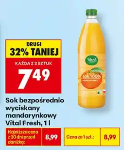 Biedronka Sok bezpośrednio wyciskany mandarynkowy Vital Fresh oferta