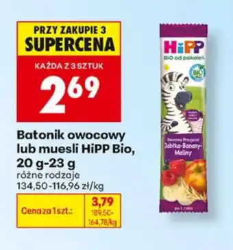 Biedronka Batonik owocowy lub muesli HiPP Bio oferta