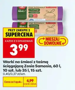 Biedronka Worki na śmieci z taśmą ściągająca Zosia Samosia oferta