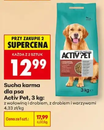 Biedronka Sucha karma dla psa Activ Pet oferta