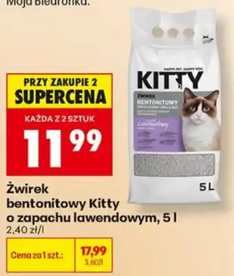 Biedronka Żwirek bentonitowy Kitty o zapachu lawendowym oferta