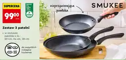 Biedronka Zestaw 3 patelni SMUKEE oferta