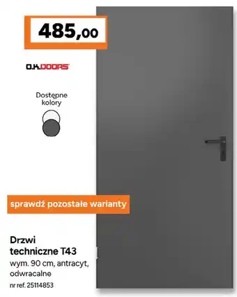 Drzwi techniczne T43