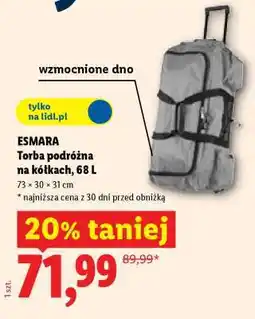 Lidl ESMARA Torba podróżna na kółkach, 68 L oferta