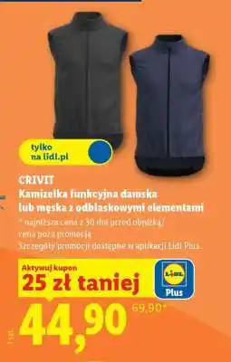 Lidl CRIVIT Kamizelka funkcyjna damska lub męska z odblaskowymi elementami oferta