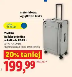 Lidl ESMARA Walizka podróżna na kółkach, 62-69 L oferta