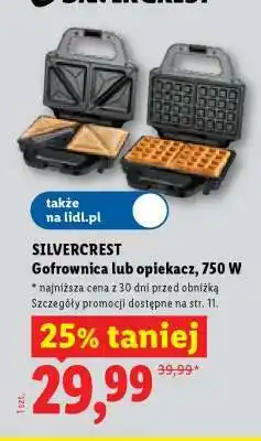 Lidl SILVERCREST Gofrownica lub opiekacz, 750 W oferta