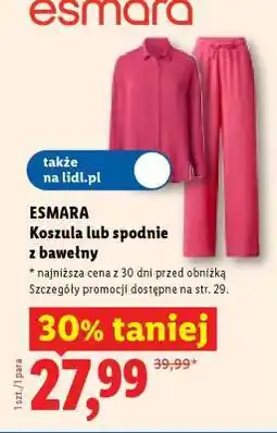 Lidl ESMARA Koszula lub spodnie z bawełny oferta
