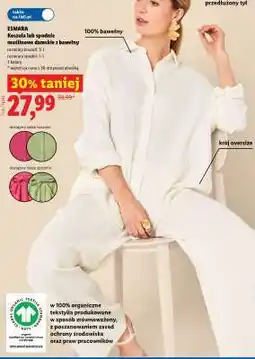 Lidl ESMARA Koszula lub spodnie muślinowe damskie z bawełny oferta