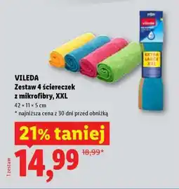 Lidl VILEDA Zestaw 4 ściereczek z mikrofibry, XXL oferta