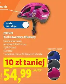 Lidl CRIVIT Kask rowerowy dziecięcy oferta