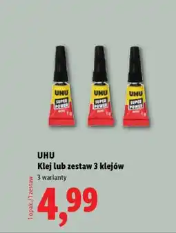 Lidl UHU Klej lub zestaw 3 klejów oferta
