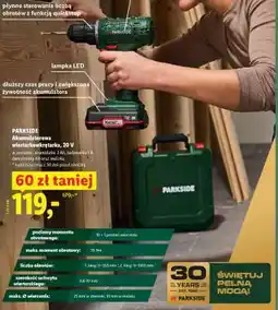 Lidl PARKSIDE Akumulatorowa wiertarko-wkrętarka, 20 V oferta