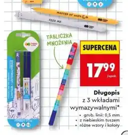 Biedronka Długopis z 3 wkładami wymazywalnymi oferta