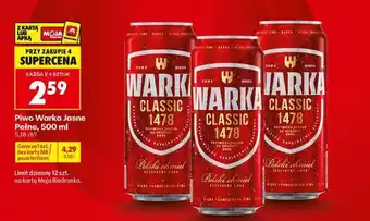 Biedronka Piwo Warka Jasne Pełne , 500 ml oferta