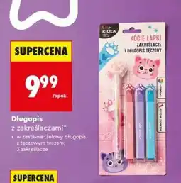 Biedronka KOCIE ŁAPKI ZAKREŚLACZE I DŁUGOPIS TĘCZOWY oferta