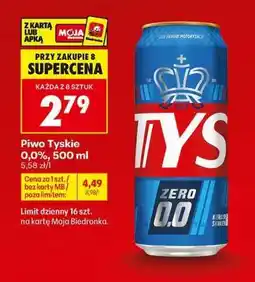 Biedronka Piwo Tyskie 0,0%, 500 ml oferta