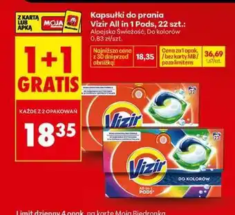 Biedronka Vizir All in 1 PODS, 22 szt oferta