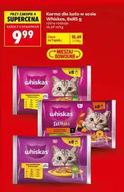 Biedronka Karma dla kota w sosie Whiskas, 8x85 g oferta