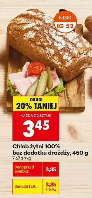 Biedronka Chleb żytni 100 % bez dodatku drożdży 450 g oferta