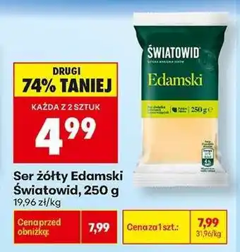 Biedronka Ser żółty Edamski Światowid 250 g oferta