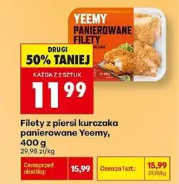 Biedronka Filety z piersi kurczaka panierowane Yeemy, 400 g oferta