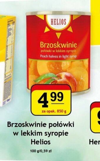 Gram Market Brzoskwinie połówki w lekkim syropie Helios 850g oferta