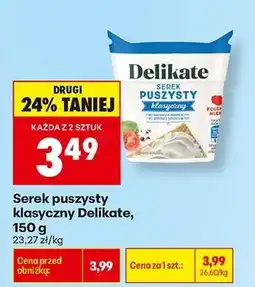 Biedronka Serek puszysty klasyczny Delikate, 150 g oferta