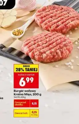 Biedronka Burger wołowy Kraina Mięs 200 g oferta
