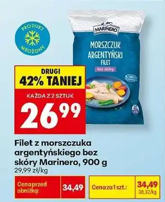 Biedronka Filet z morszczuka argentyńskiego bez skóry Marinero, 900 g oferta