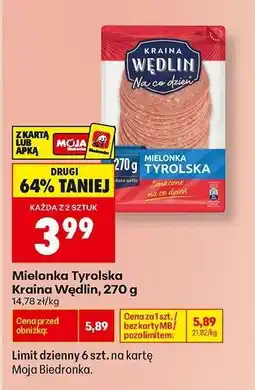 Biedronka Mielonka Tyrolska Kraina Wędlin 270 g oferta