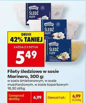 Biedronka Filety śledziowe w sosie Marinero, 300 g oferta