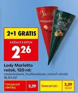 Biedronka Lody Marletto rożek 120 ml oferta