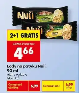 Biedronka Lody na patyku Nuii, 90 ml oferta