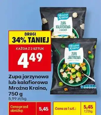 Biedronka Zupa jarzynowa lub kalafiorowa Mroźna Kraina , 750 g oferta