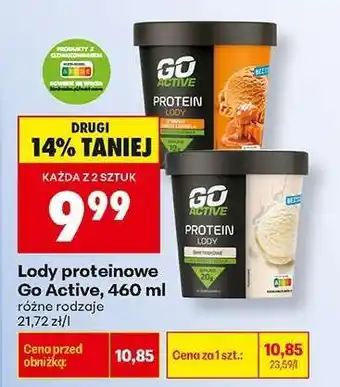Biedronka Lody proteinowe Go Active, 460 ml oferta