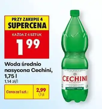 Biedronka Woda średnio nasycona Cechini, 1,75 l oferta