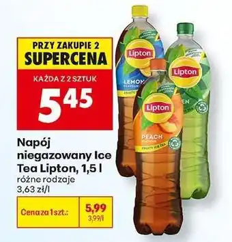 Biedronka Napój niegazowany Ice Tea Lipton, 1,5 l oferta