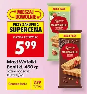 Biedronka Maxi Wafelki Bonitki, 450 g oferta