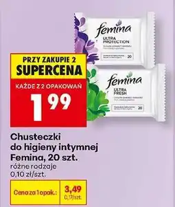 Biedronka Chusteczki do higieny intymnej Femina 20 szt oferta