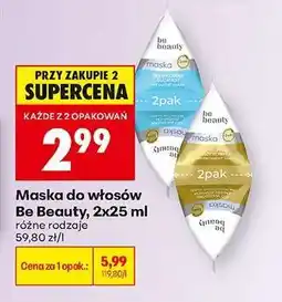 Biedronka Maska do włosów Be Beauty, 2x25 ml oferta