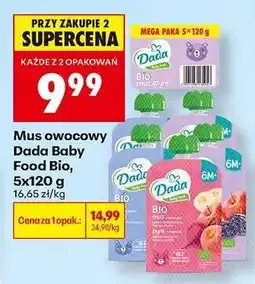 Biedronka Mus owocowy Dada Baby Food Bio, 5x120 g oferta