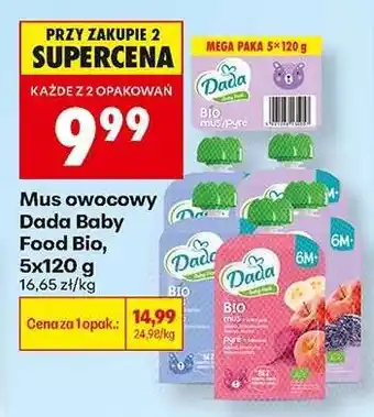 Biedronka Mus owocowy Dada Baby Food Bio, 5x120 g oferta
