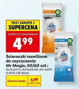 Biedronka Ściereczki nawilżane do czyszczenia Mr Magic , 50/60 szt oferta