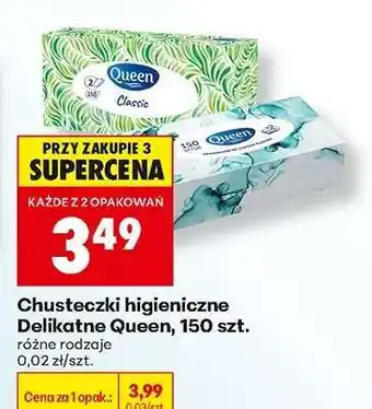 Biedronka Chusteczki higieniczne Delikatne Queen , 150 szt oferta