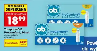 Biedronka Tampony O.B. Procomfort, 24 szt oferta