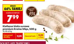 Biedronka Kiełbasa biała surowa premium Kraina Mięs oferta