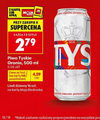 Biedronka Piwo Tyskie oferta
