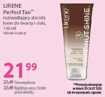 Hebe Lirene Perfect Tan rozświetlający złocisty krem do twarzy i ciała oferta