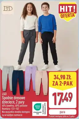 ALDI L&D Spodnie dresowe dziecięce oferta